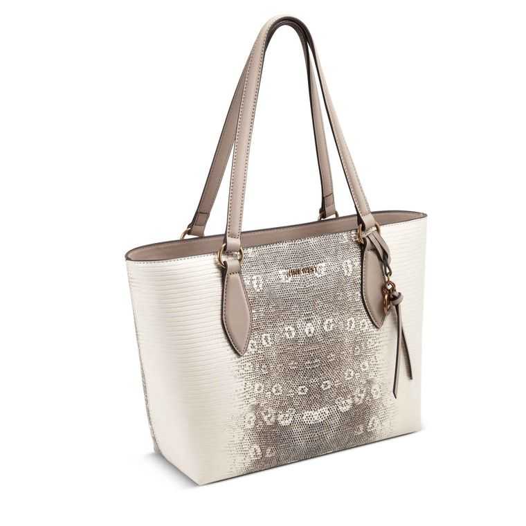 Nine West Paisley Small Tote Beige Multicolor | 0421-FMKLJ