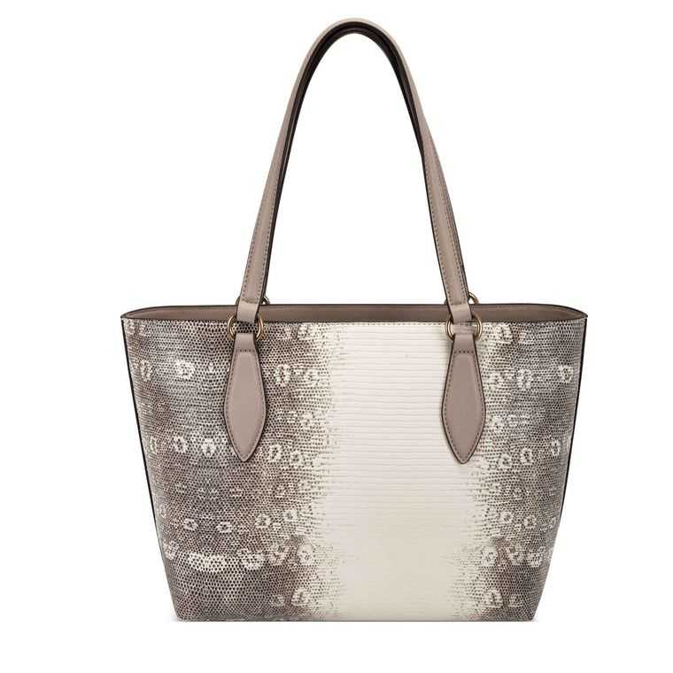 Nine West Paisley Small Tote Beige Multicolor | 0421-FMKLJ