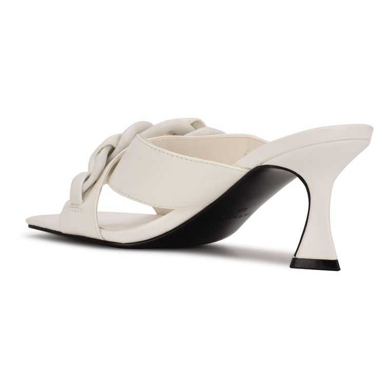 Nine West Paytin Tacón Chanclas Sandals Blancas | 3485-CRMZT