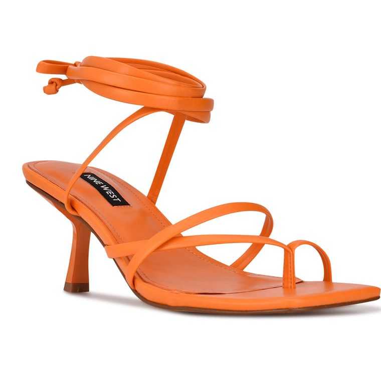 Nine West Pina Ankle Wrap Sandals Naranjas | 5690-IZHNQ