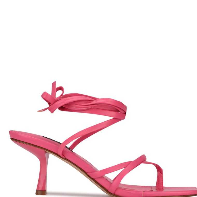 Nine West Pina Ankle Wrap Tacón Rosas | 4068-PTIVA