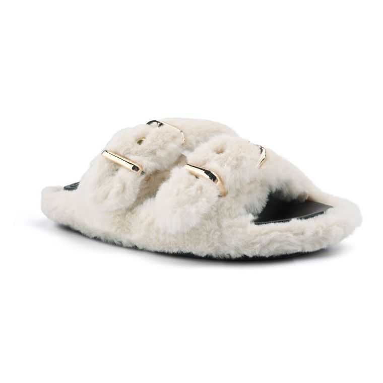 Nine West Plush Cozy Planos Chanclas Beige | 4578-NCVOD