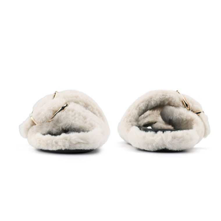 Nine West Plush Cozy Planos Chanclas Beige | 4578-NCVOD