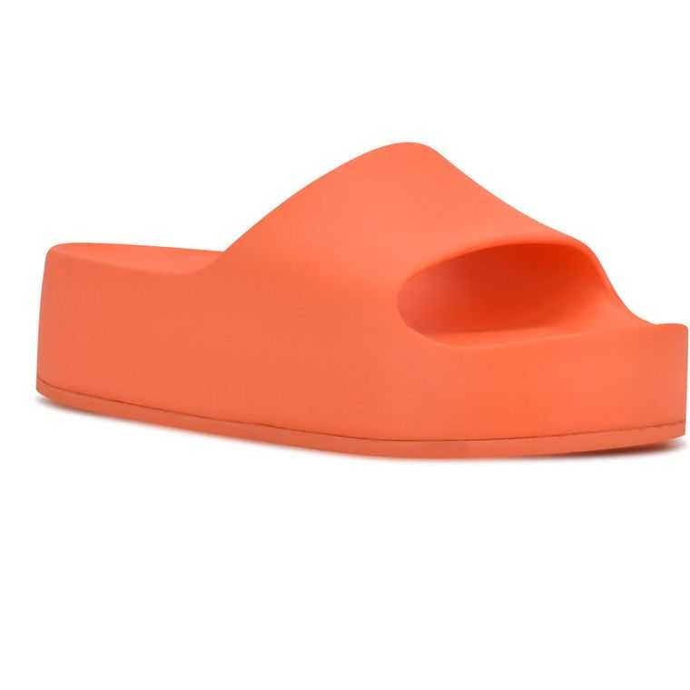 Nine West Pool Plataforma Chanclas Naranjas | 4928-WXCEN