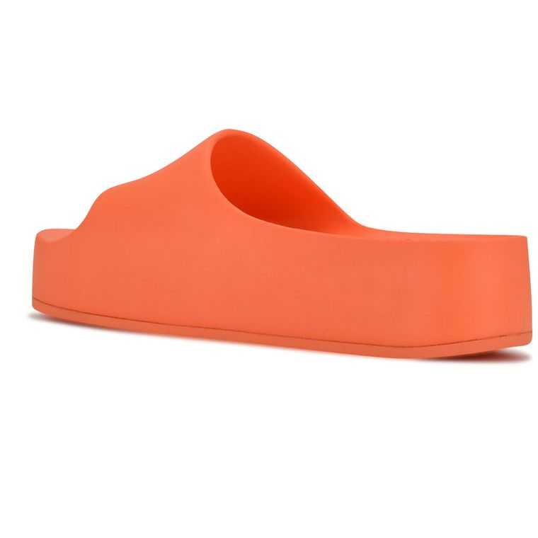 Nine West Pool Plataforma Chanclas Naranjas | 4928-WXCEN