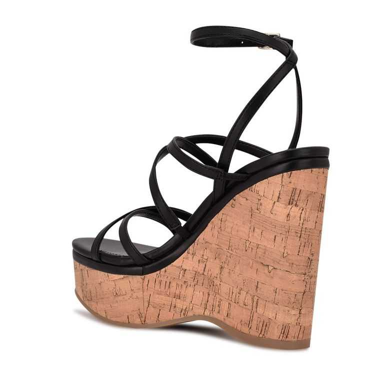 Nine West Rachal Wedge Negras | 5719-GDCYS