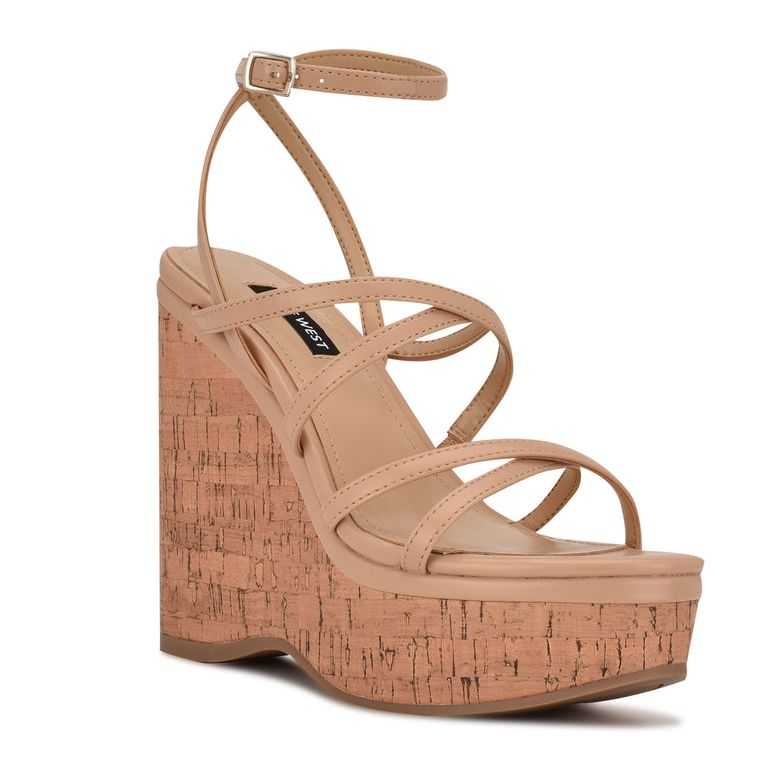 Nine West Rachal Wedge Rosas | 4320-WFJXY