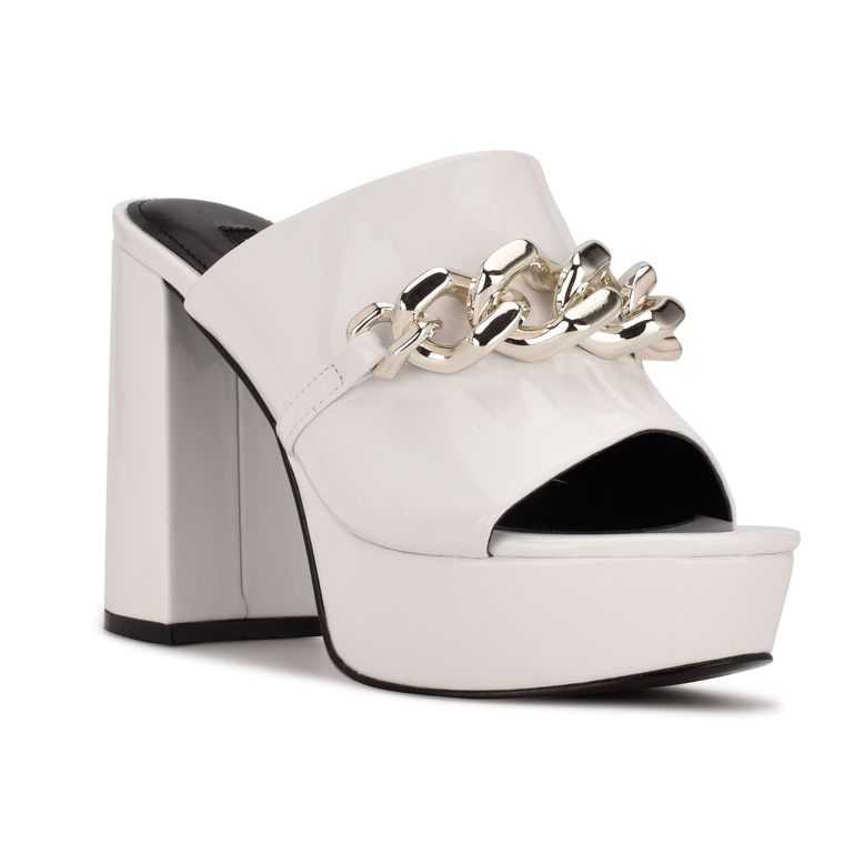 Nine West Relee Plataforma Chanclas Sandals Blancas | 0942-FYKQL