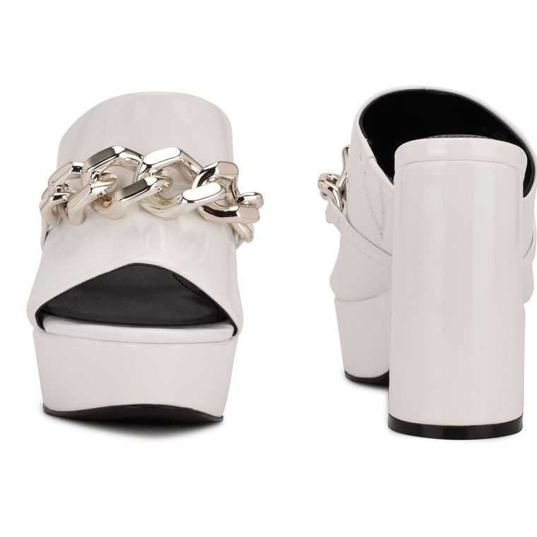 Nine West Relee Plataforma Chanclas Sandals Blancas | 0942-FYKQL