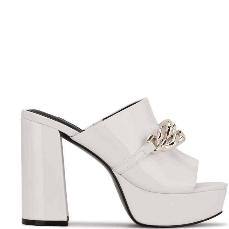 Nine West Relee Plataforma Chanclas Sandals Blancas | 0942-FYKQL