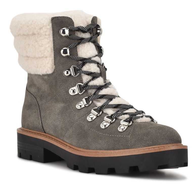 Nine West Rima Combat Lug Sole Gris | 0375-WMTAC