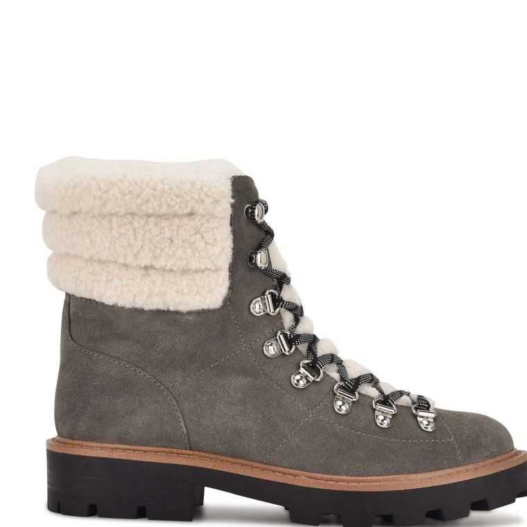 Nine West Rima Combat Lug Sole Gris | 0375-WMTAC