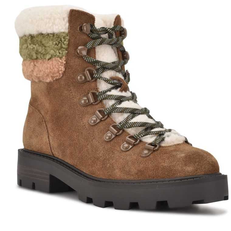 Nine West Rima Combat Lug Sole Marrones | 5263-RJFUO