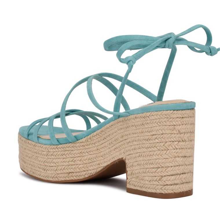 Nine West Riplee Ankle Wrap Plataforma Turquesa | 4697-AQJUN