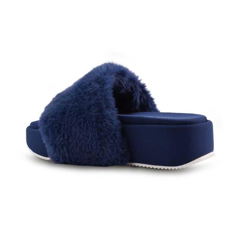 Nine West Rize Plataforma Chanclas Azules Oscuro | 2910-CELVI