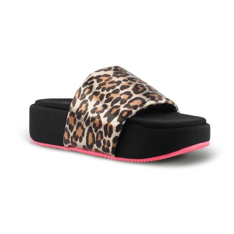 Nine West Rize Plataforma Chanclas Sandals Leopardo | 2780-DFSZC