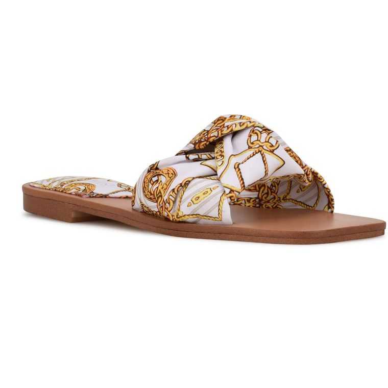 Nine West Rosey Chanclas Sandals Blancas Multicolor | 7085-DGVCQ