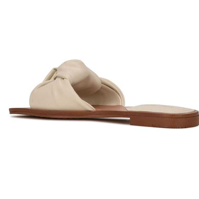 Nine West Rosey Planos Chanclas Creme | 5104-GPOVE