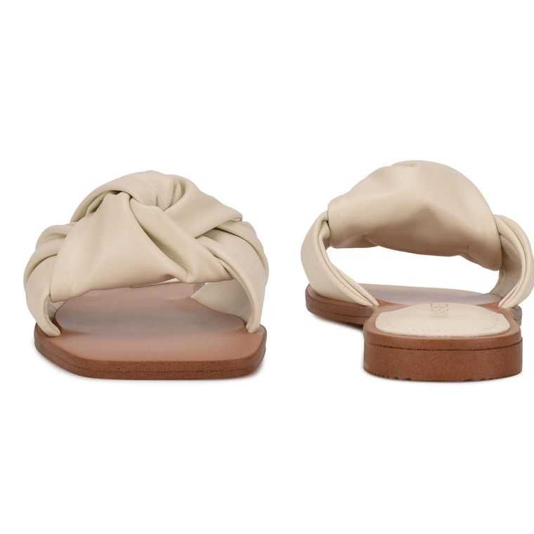 Nine West Rosey Planos Chanclas Creme | 5104-GPOVE