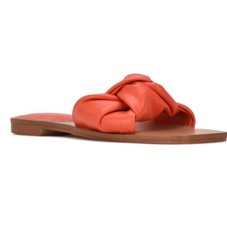 Nine West Rosey Planos Chanclas Naranjas | 2078-IMVEY