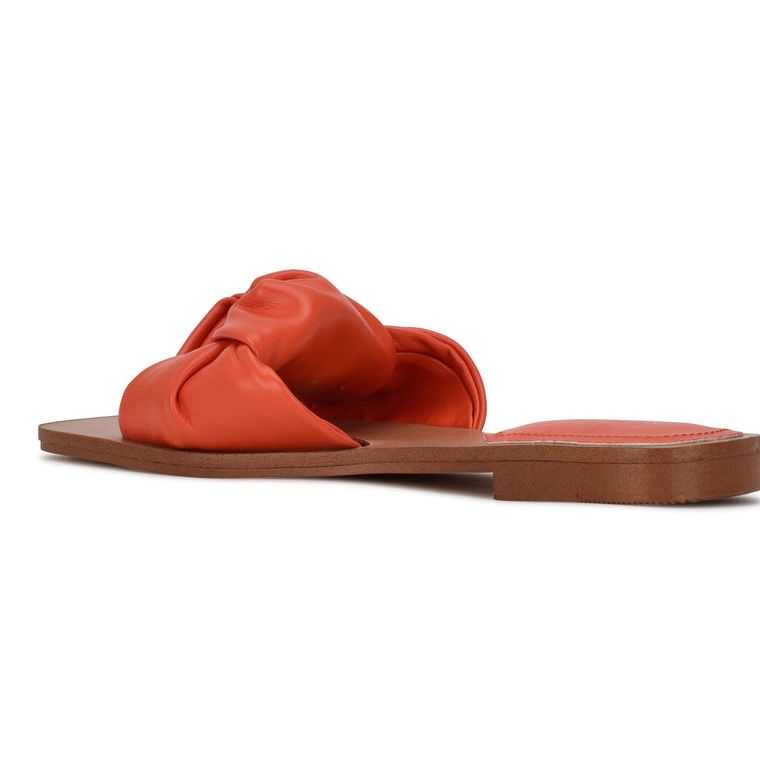 Nine West Rosey Planos Chanclas Naranjas | 2078-IMVEY