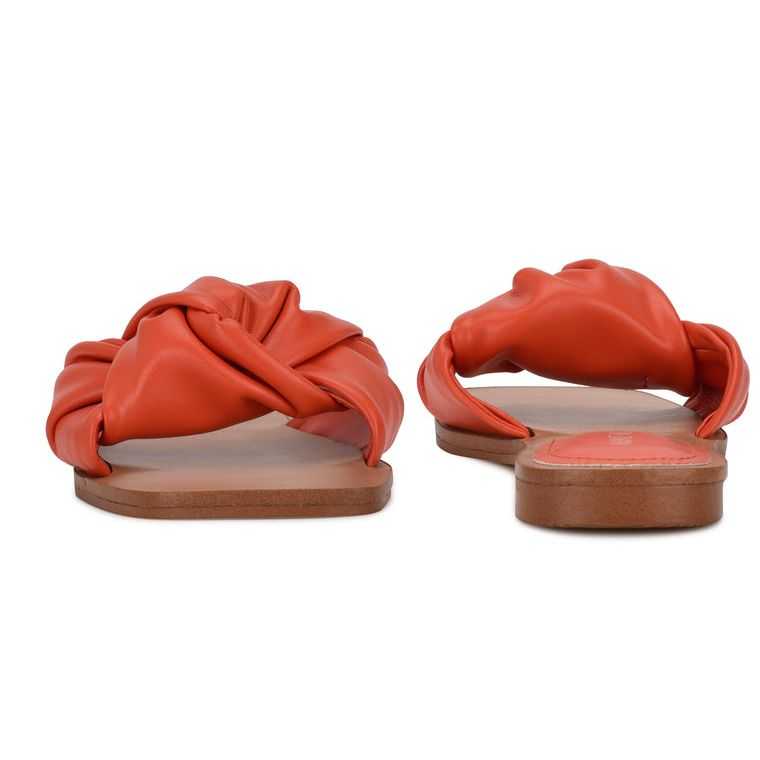 Nine West Rosey Planos Chanclas Naranjas | 2078-IMVEY