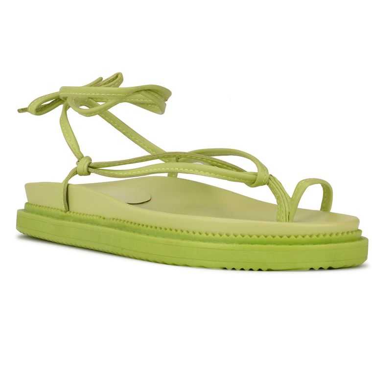 Nine West Sarest Ankle Wrap Planos Verde Claro | 6027-WYUCK