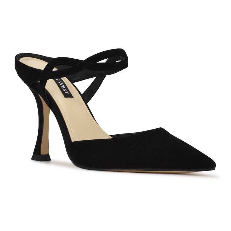 Nine West Sing Mules Negras | 6270-KTJBY