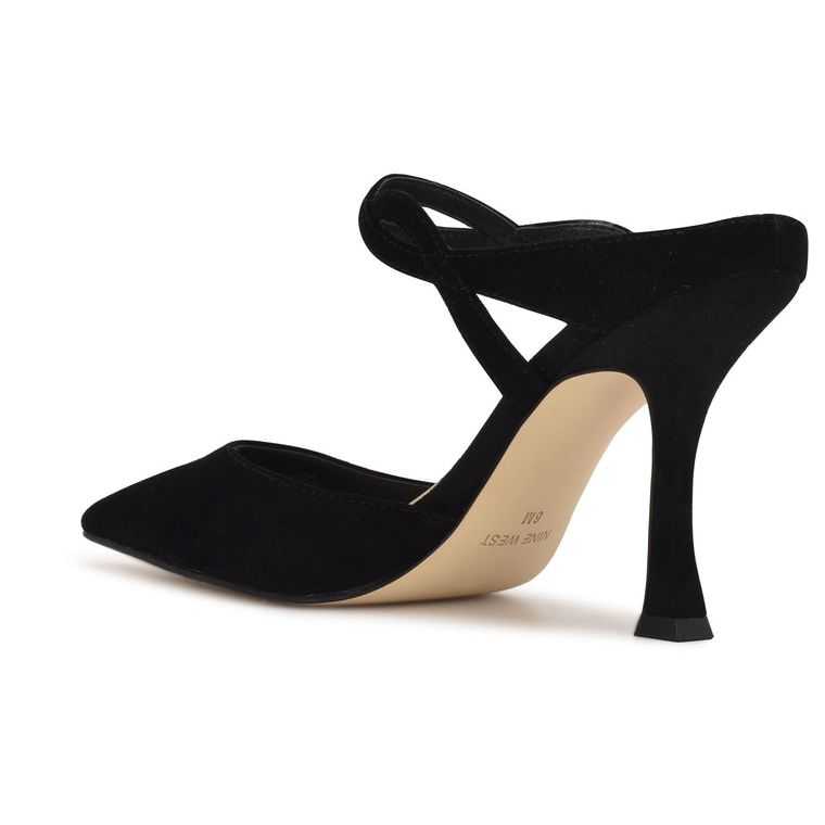 Nine West Sing Mules Negras | 6270-KTJBY