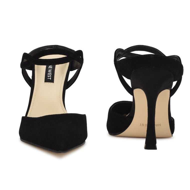 Nine West Sing Mules Negras | 6270-KTJBY