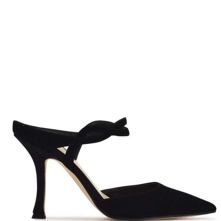 Nine West Sing Mules Negras | 6270-KTJBY