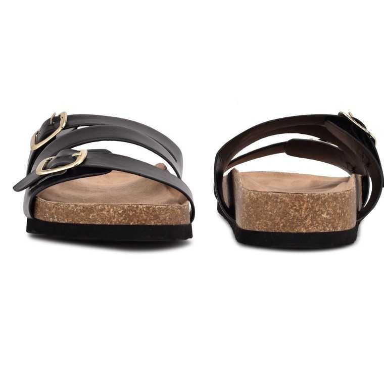 Nine West Sommie Chanclas Sandals Negras | 5138-HLUOK