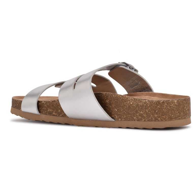 Nine West Sommie Chanclas Sandals Plateadas | 3792-DZBWV