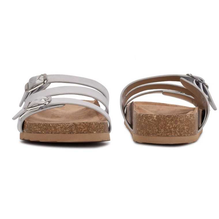 Nine West Sommie Chanclas Sandals Plateadas | 3792-DZBWV