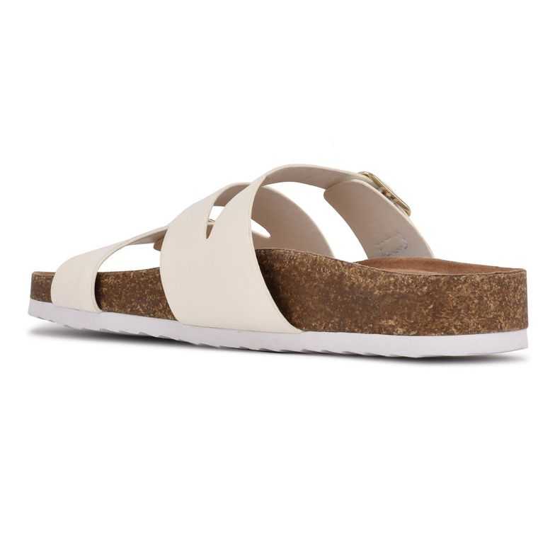 Nine West Sommie Planos Chanclas Sandals Blancas | 4859-SHWGA