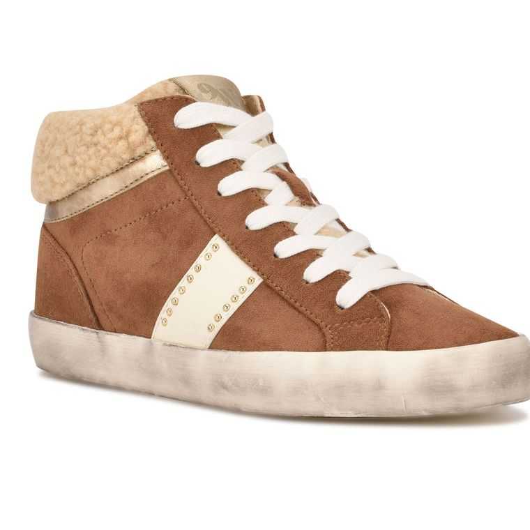 Nine West Stunnah High Top Marrones Creme | 5894-TRPKZ