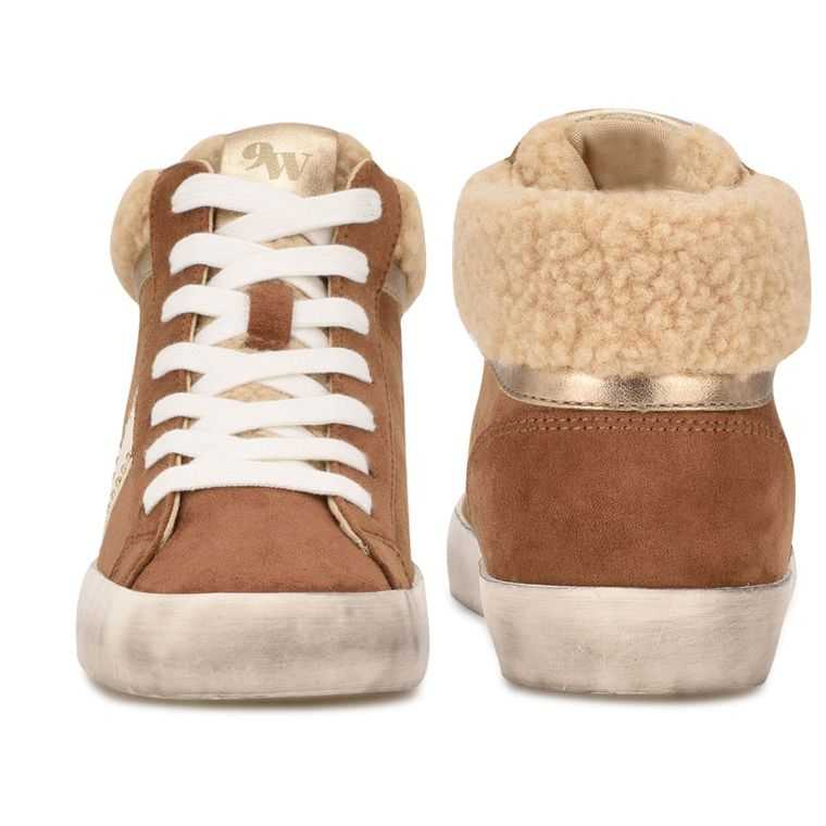 Nine West Stunnah High Top Marrones Creme | 5894-TRPKZ