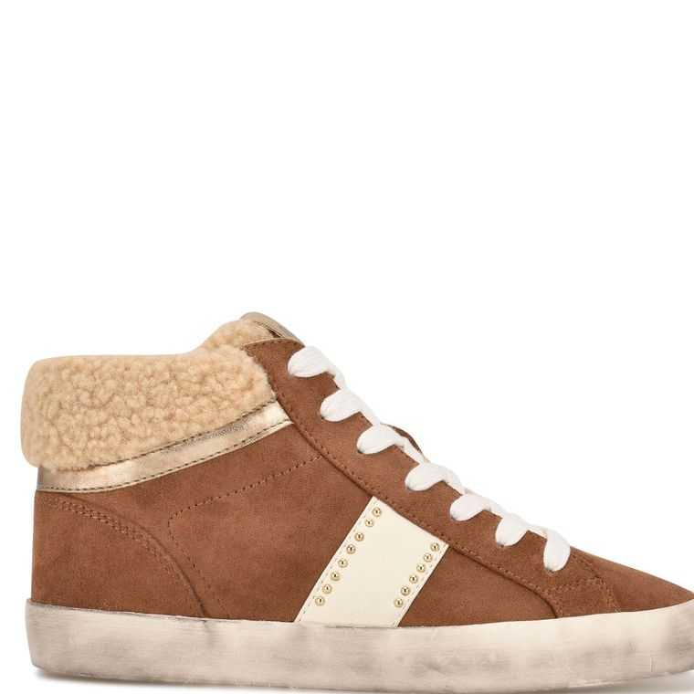 Nine West Stunnah High Top Marrones Creme | 5894-TRPKZ