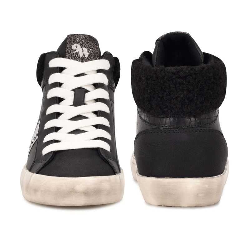 Nine West Stunnah High Top Negras Negras | 3054-ESIWN