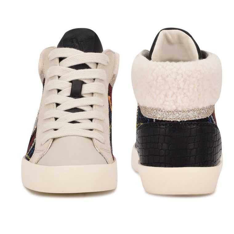 Nine West Stunnah High Top Rojas Creme | 6907-UPDWI