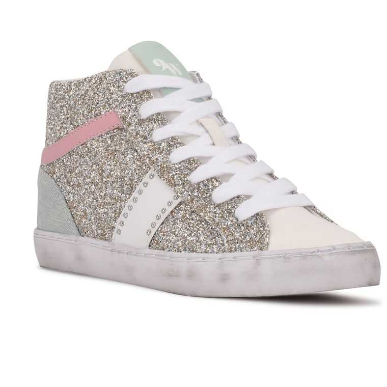 Nine West Stunnah High Top Sneakers | 3612-GHKRU