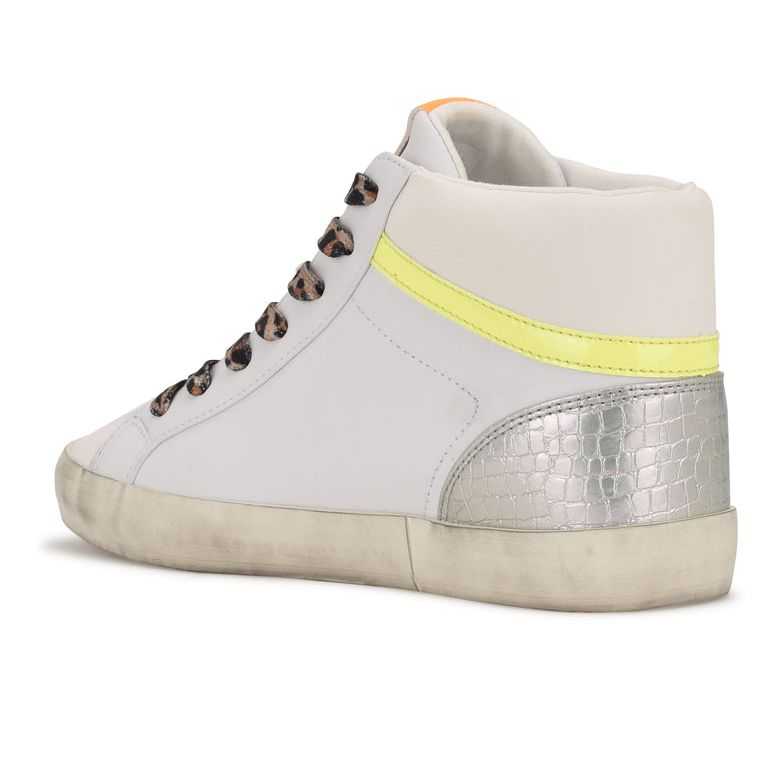 Nine West Stunnah High Top Sneakers Blancas Multicolor | 1897-PQDHR