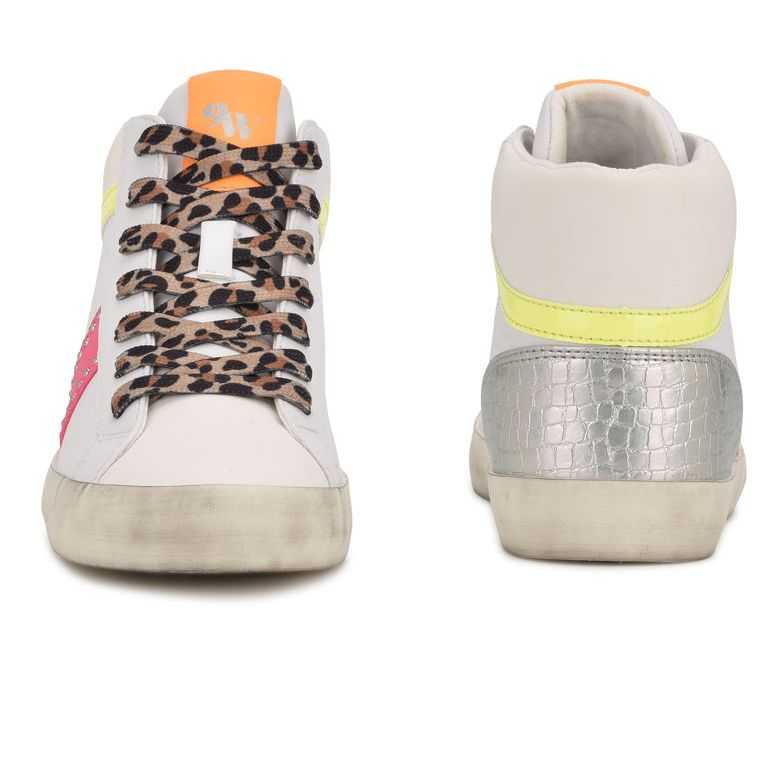 Nine West Stunnah High Top Sneakers Blancas Multicolor | 1897-PQDHR