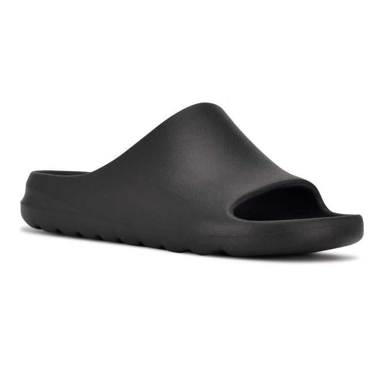 Nine West Surfin Planos Chanclas Negras | 0421-UBAHL