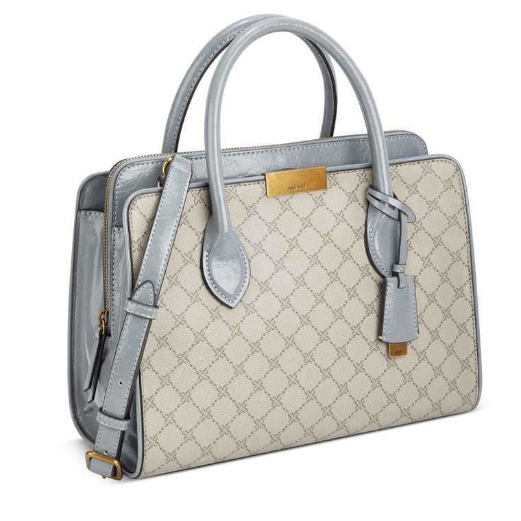 Nine West Susan Jet Set Satchel Beige | 0172-ILWMB