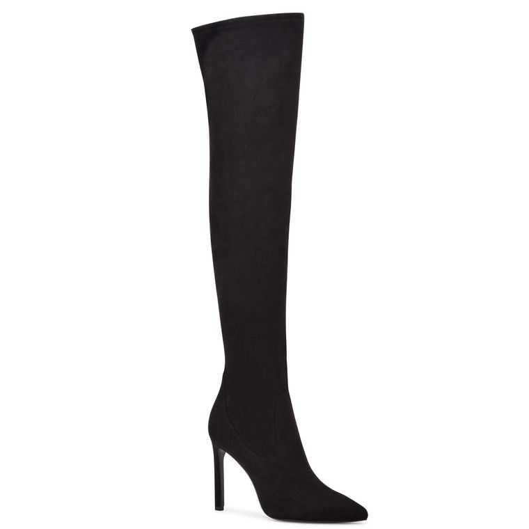 Nine West Tacy Over The Knee Negras | 5493-ZDHGN