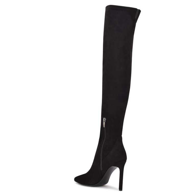 Nine West Tacy Over The Knee Negras | 5493-ZDHGN