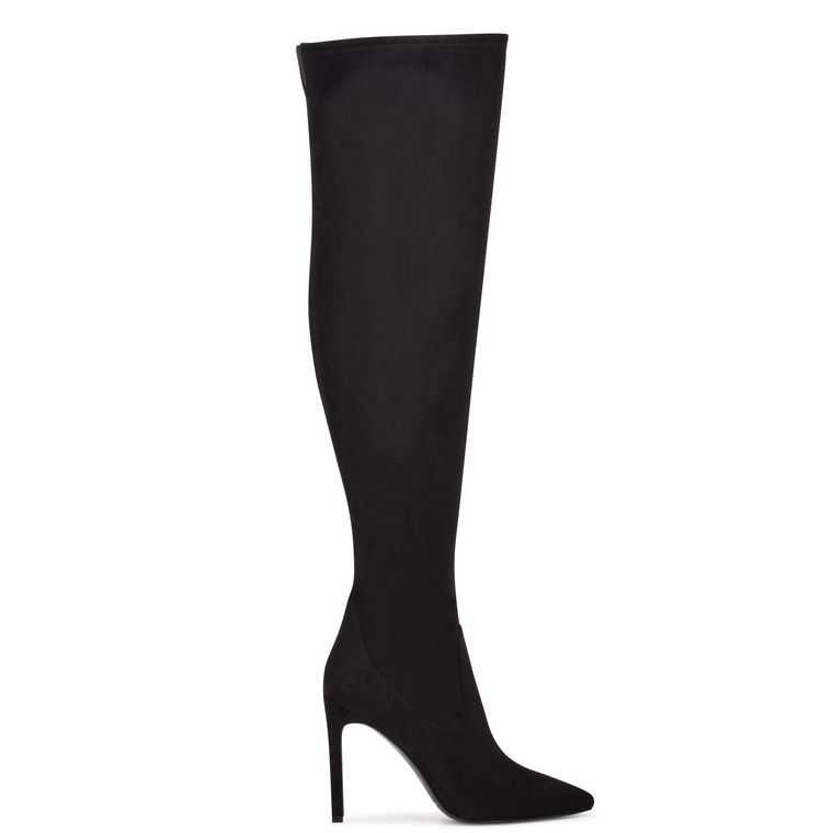 Nine West Tacy Over The Knee Negras | 5493-ZDHGN