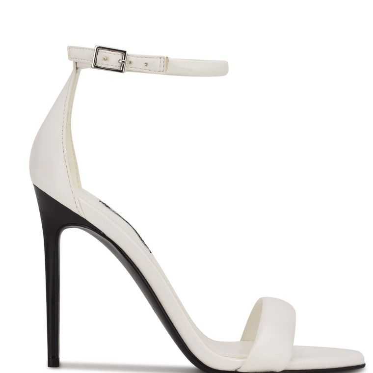 Nine West Teeya Ankle Correa Sandals Blancas | 0387-HCLWZ