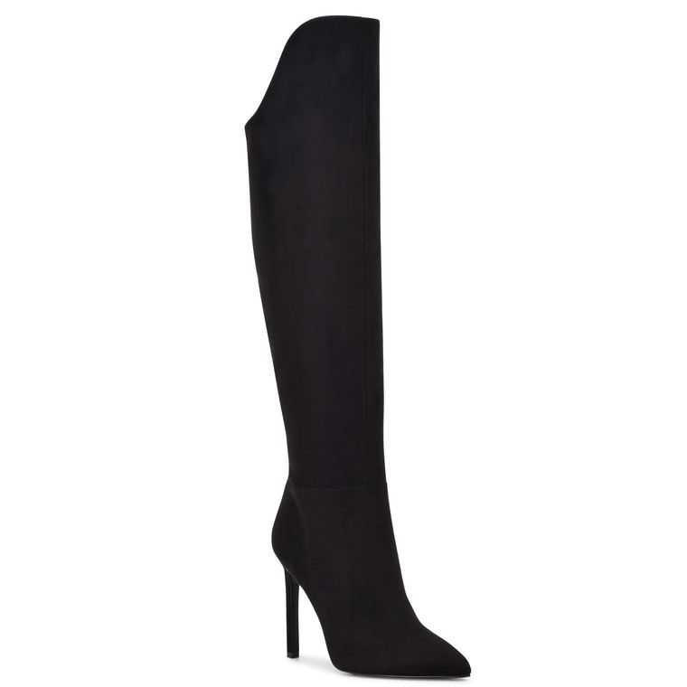 Nine West Teleena Anchos Calf Boots Negras | 3701-VUBPK